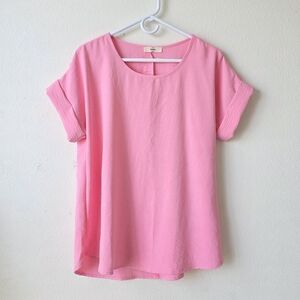 Entro cuffed sleeves pink top